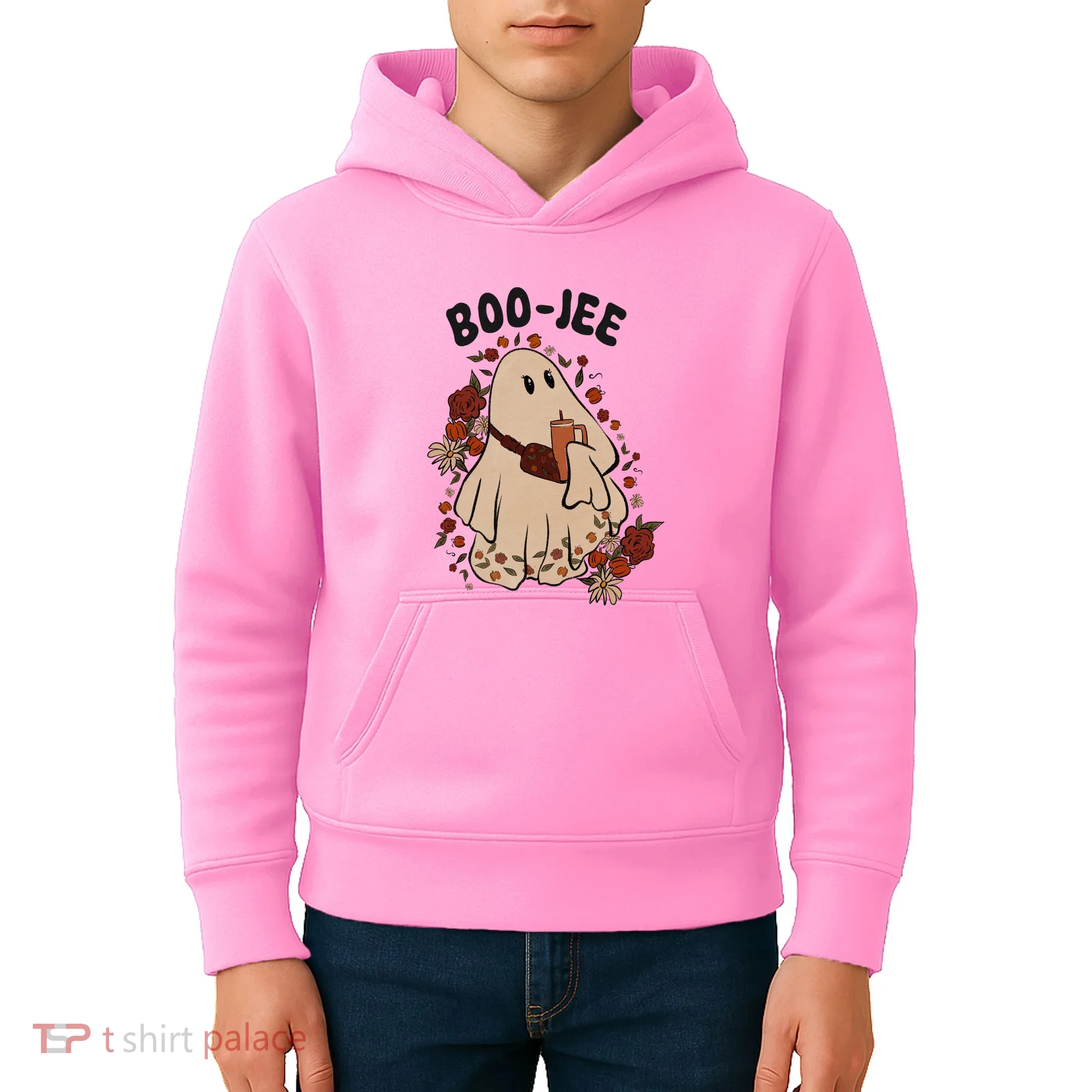 Boo Jee Fall Halloween Ghost Funny Kids Hoodie
