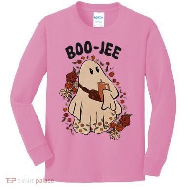 Boo Jee Fall Halloween Ghost Funny Kids Long Sleeve Shirt