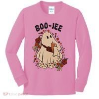 Boo Jee Fall Halloween Ghost Funny Kids Long Sleeve Shirt thumb 0