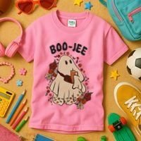Boo Jee Fall Halloween Ghost Funny Kids T-Shirt thumb 3