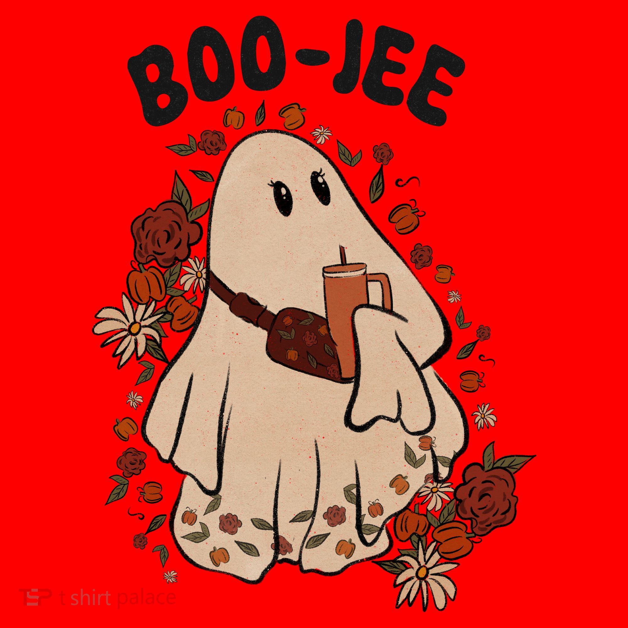 Boo Jee Fall Halloween Ghost Funny Santa Hat