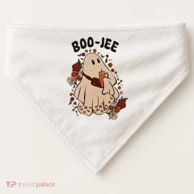 Boo Jee Fall Halloween Ghost Funny USA-Made Doggie Bandana