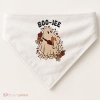 Boo Jee Fall Halloween Ghost Funny USA-Made Doggie Bandana thumb 0