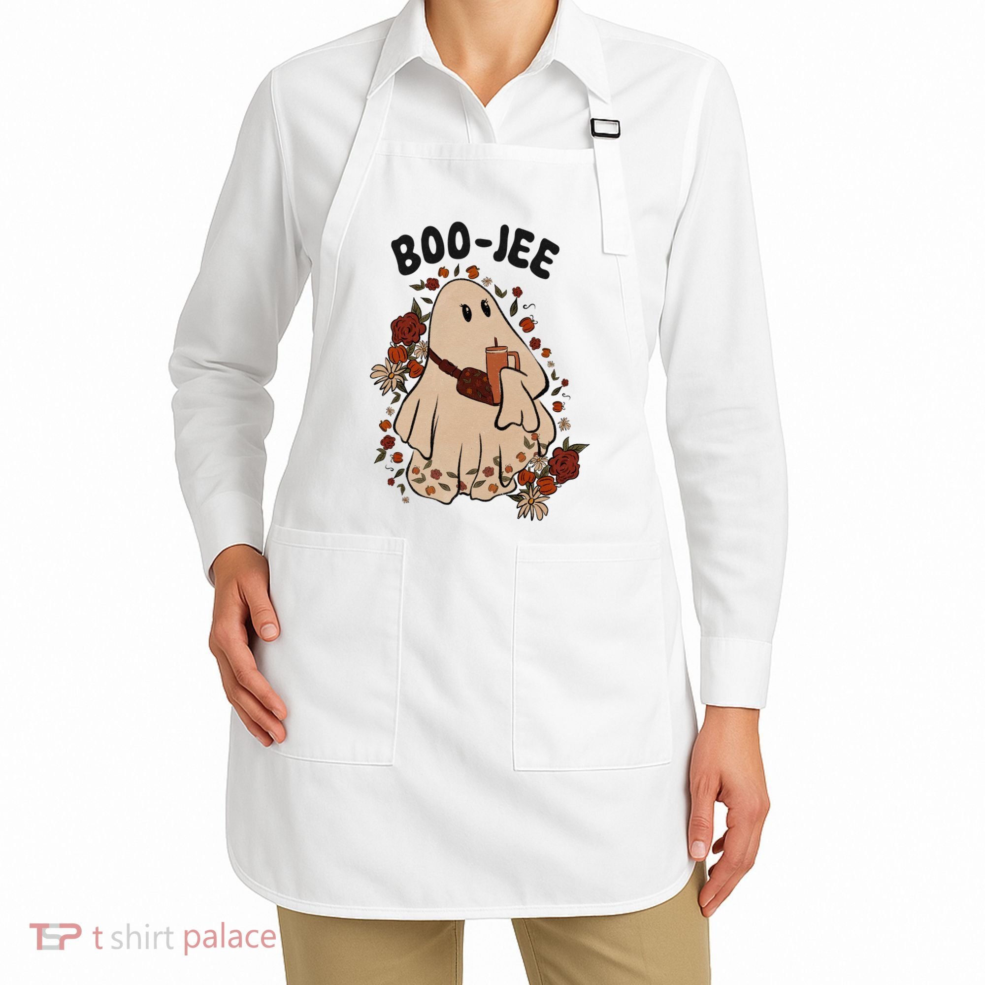 Boo Jee Fall Halloween Ghost Funny Apron