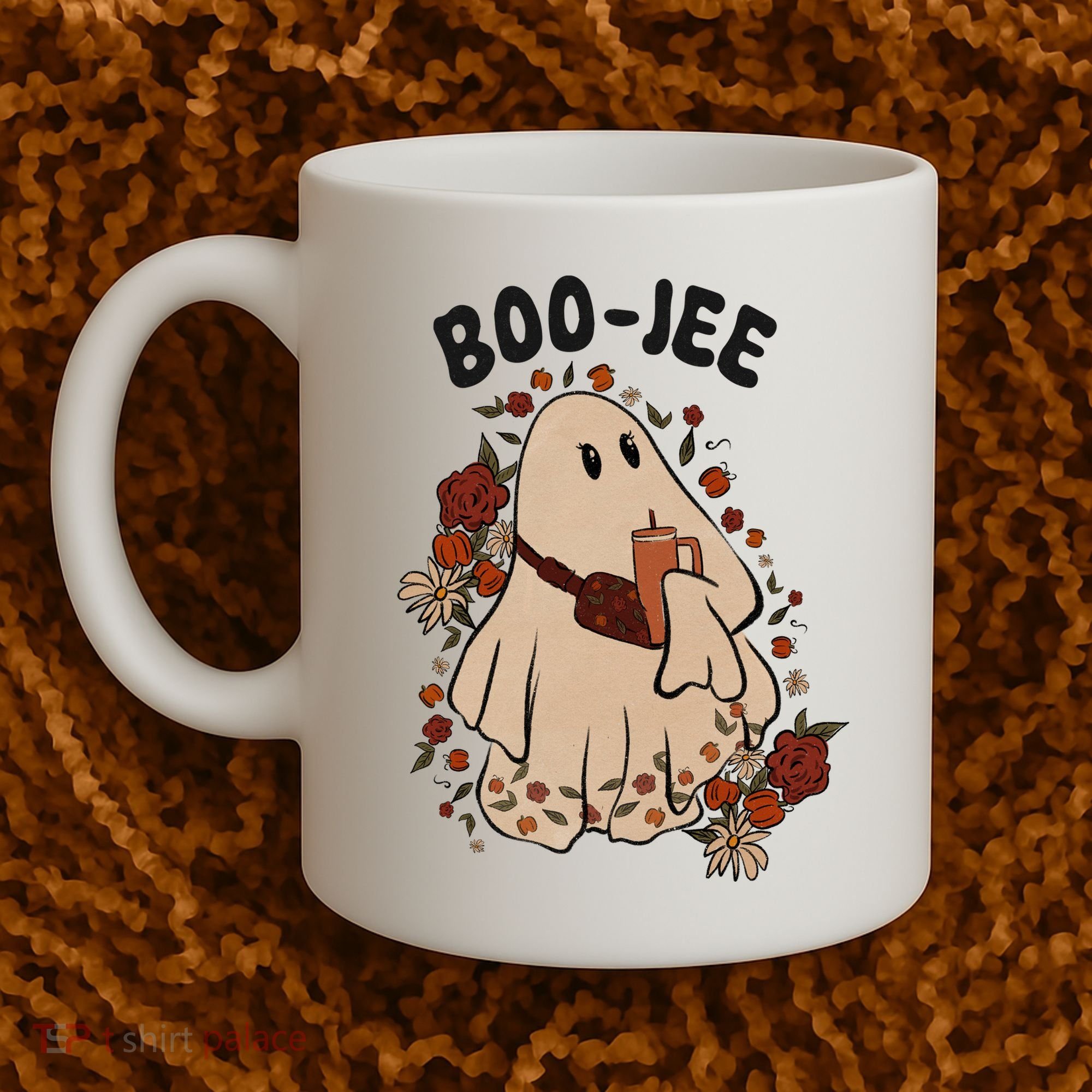 Boo Jee Fall Halloween Ghost Funny Coffee Mug