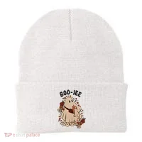 Boo Jee Fall Halloween Ghost Funny Beanie thumb 0