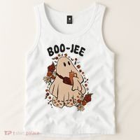 Boo Jee Fall Halloween Ghost Funny Tank Top thumb 2