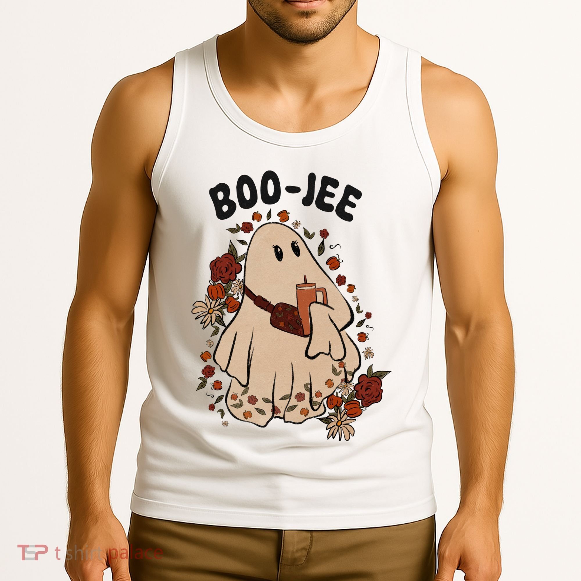 Boo Jee Fall Halloween Ghost Funny Tank Top