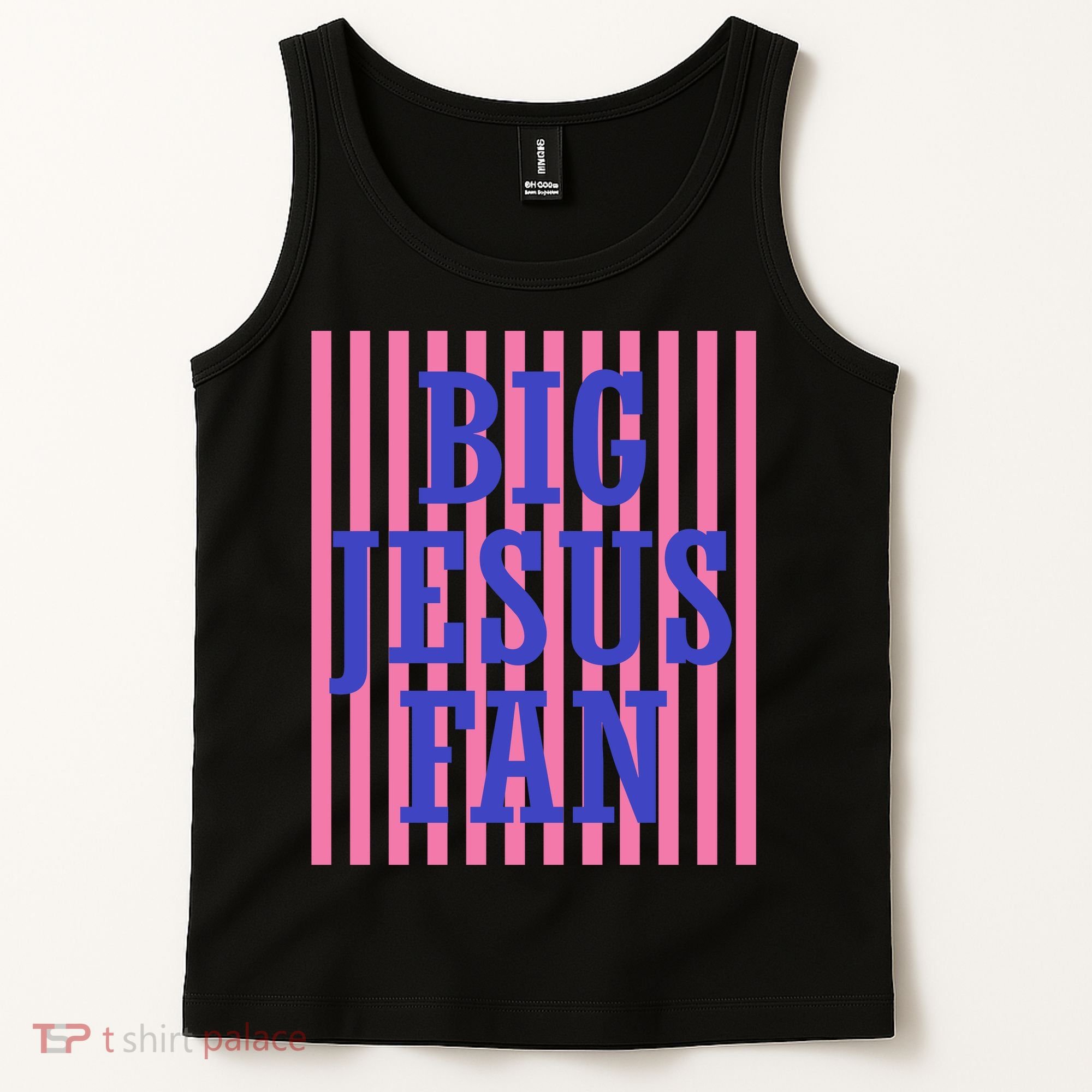 Big Jesus Fan Faith Striped Tank Top