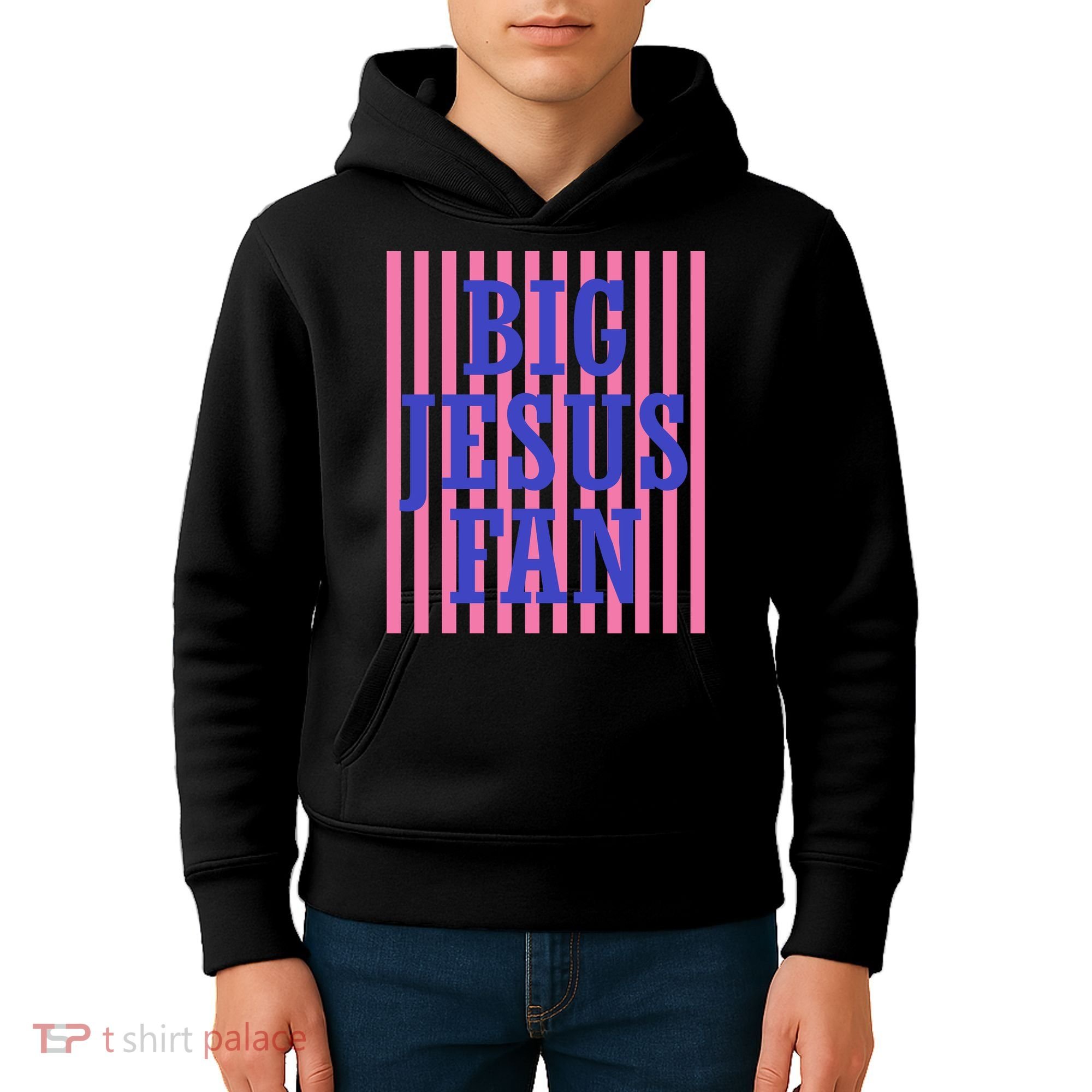 Big Jesus Fan Faith Striped Kids Hoodie