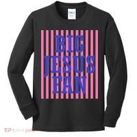 Big Jesus Fan Faith Striped Kids Long Sleeve Shirt thumb 0