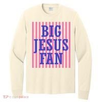 Big Jesus Fan Faith Striped Long Sleeve Shirt thumb 0