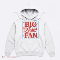 Big Jesus Fan Retro Striped Hoodie thumb 0