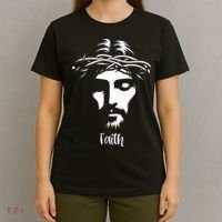 Beautiful Jesus Face Crown Of Thorns Christian Faith Peace T-Shirt thumb 4