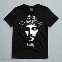 Beautiful Jesus Face Crown Of Thorns Christian Faith Peace T-Shirt thumb 5