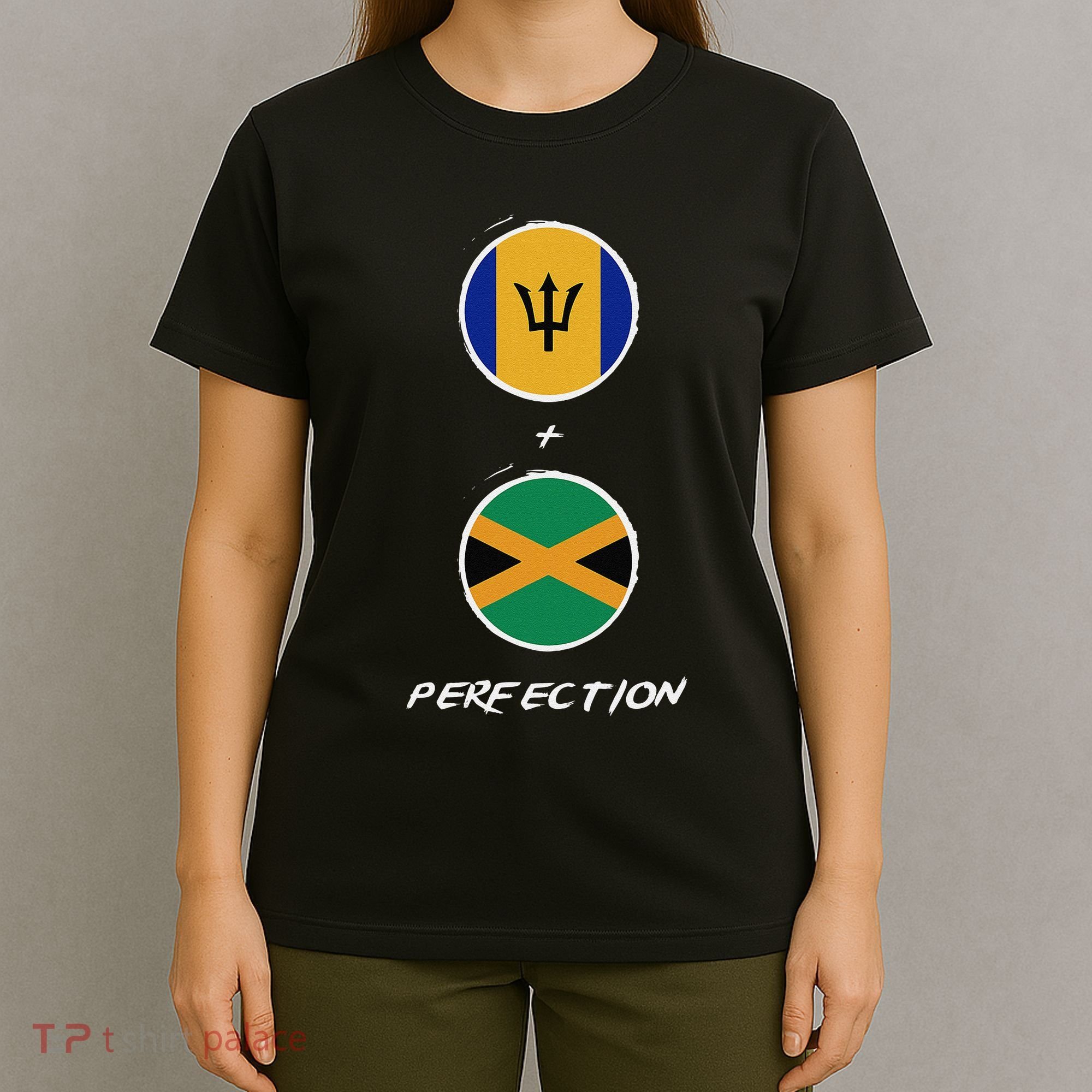 Barbados Jamaica Flag Perfection Bajan Barbadian Jamaican T-Shirt