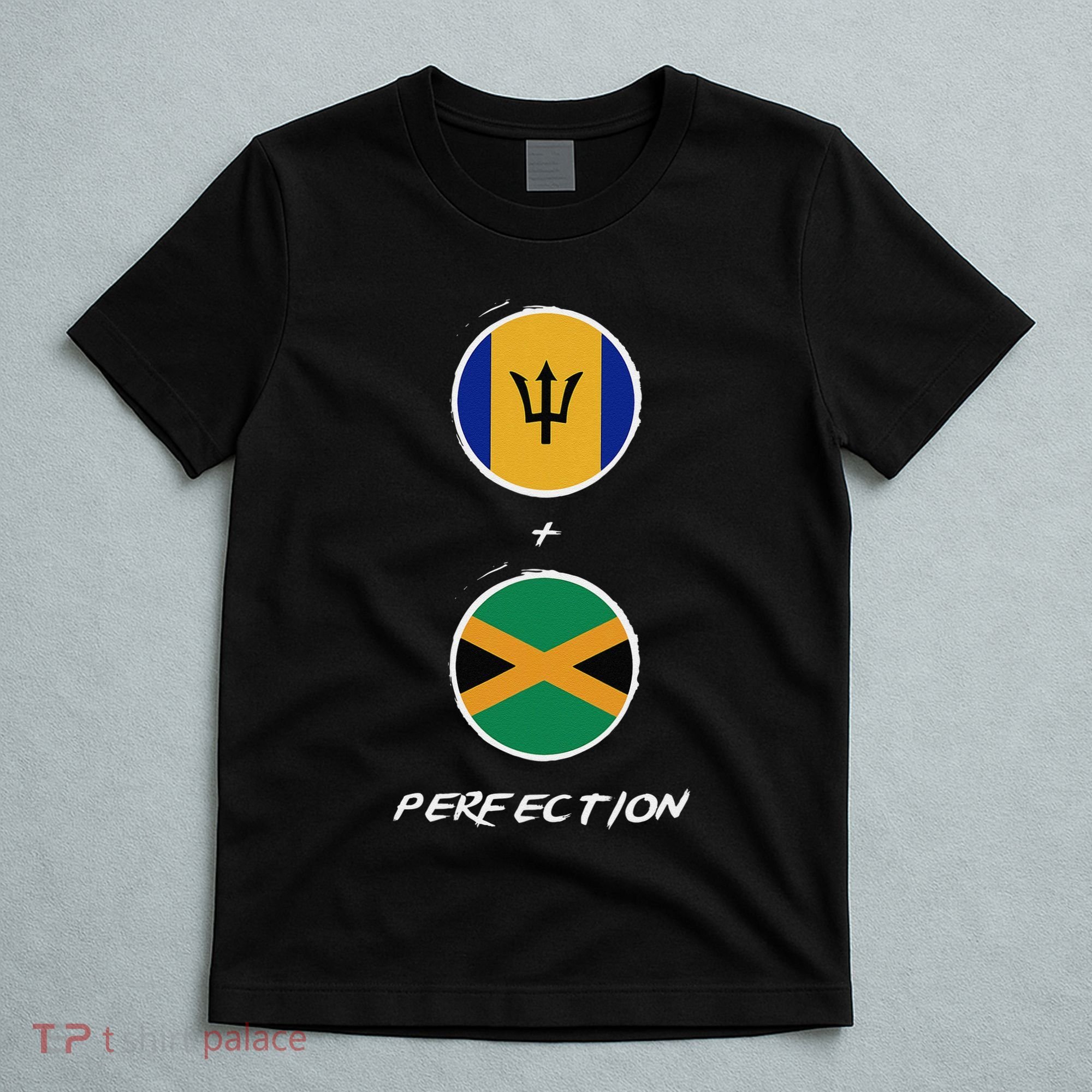 Barbados Jamaica Flag Perfection Bajan Barbadian Jamaican T-Shirt