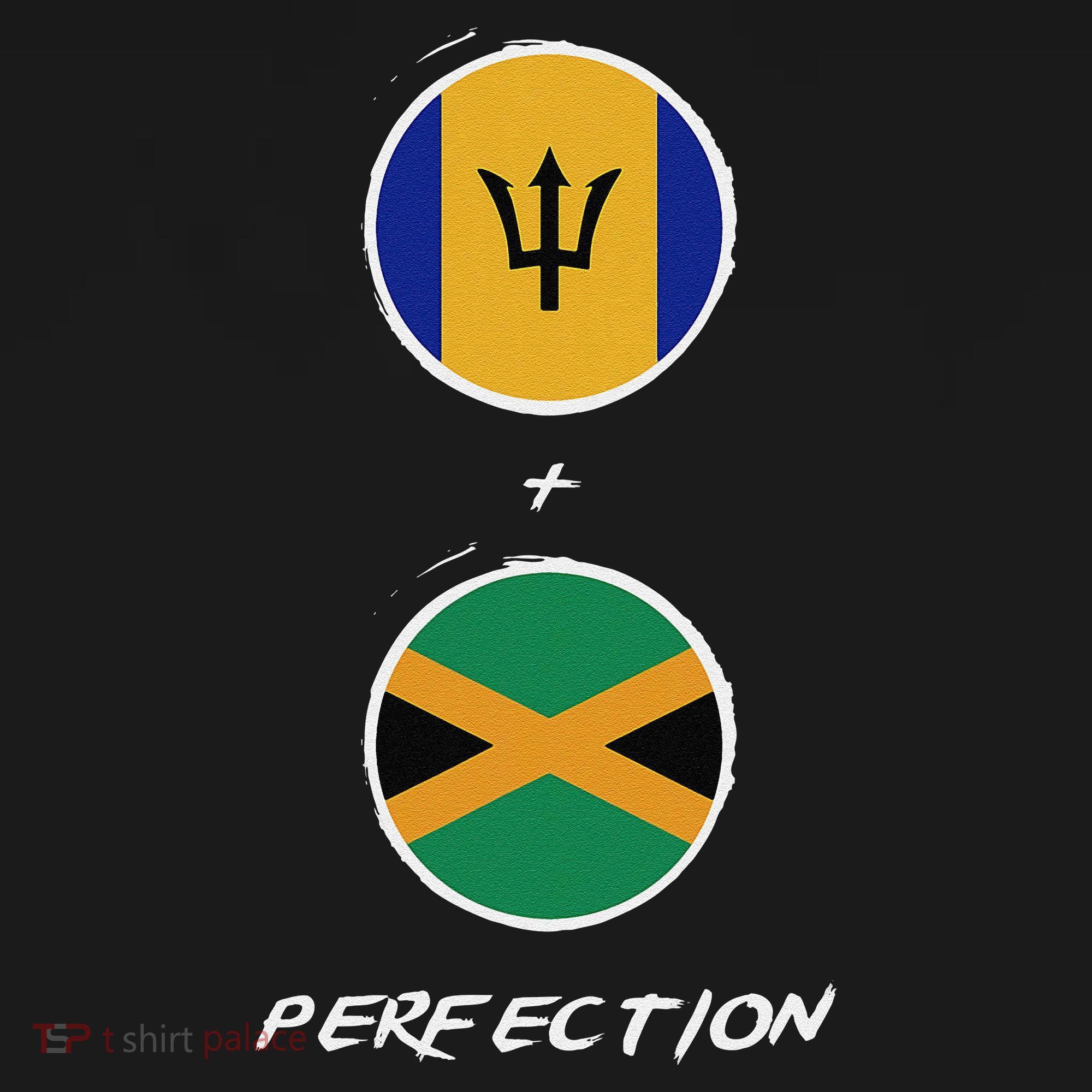 Barbados Jamaica Flag Perfection Bajan Barbadian Jamaican T-Shirt