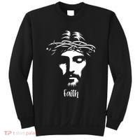 Beautiful Jesus Face Crown Of Thorns Christian Faith Peace Sweatshirt thumb 0