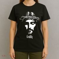 Beautiful Jesus Face Crown Of Thorns Christian Faith Peace T-Shirt thumb 4