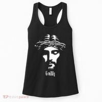 Beautiful Jesus Face Crown Of Thorns Christian Faith Peace Women's Tank Top thumb 0