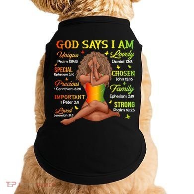 Black Juneteenth God Says I Am African History Doggie Tank