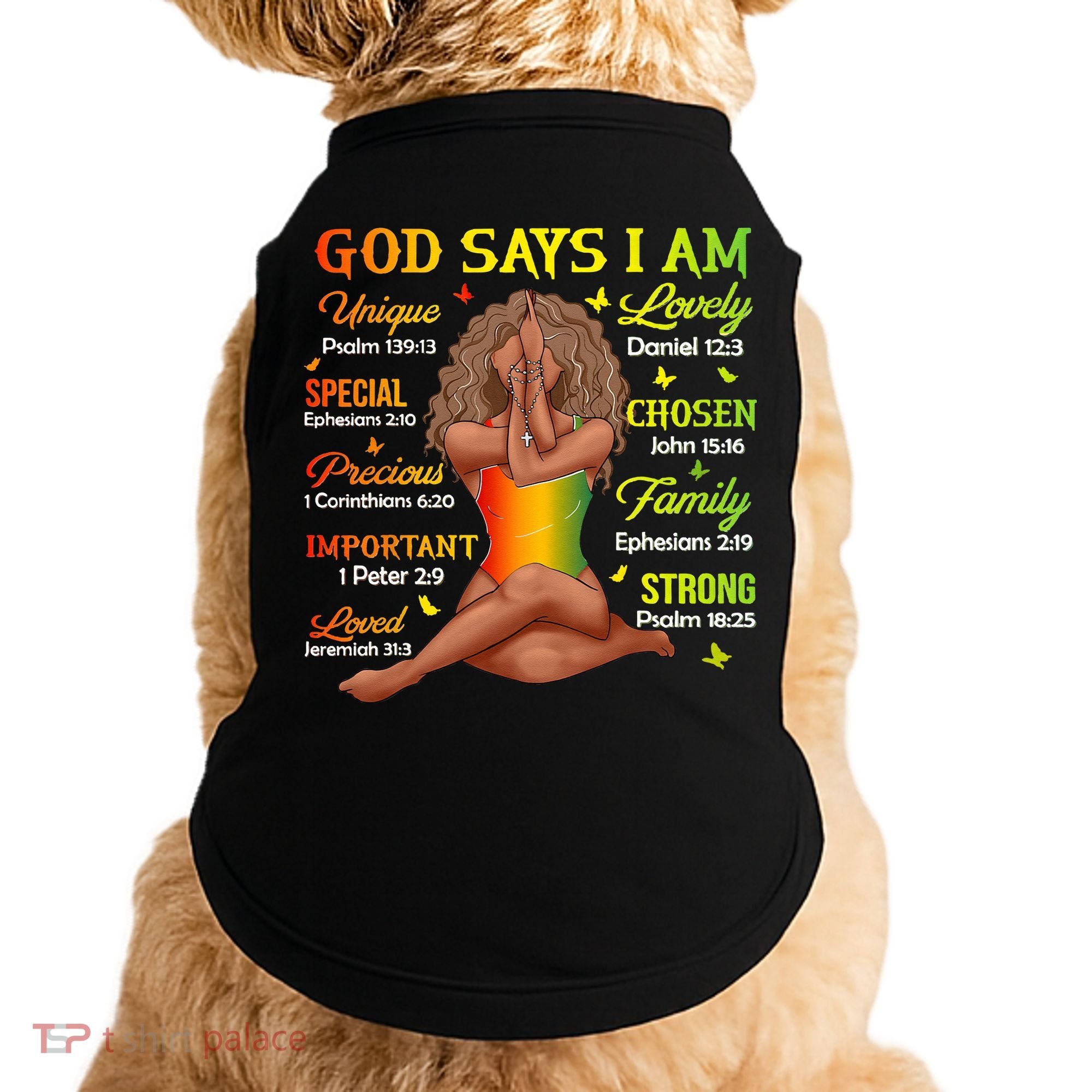 Black Juneteenth God Says I Am African History Doggie Tank