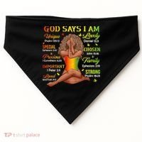 Black Juneteenth God Says I Am African History USA-Made Doggie Bandana thumb 0