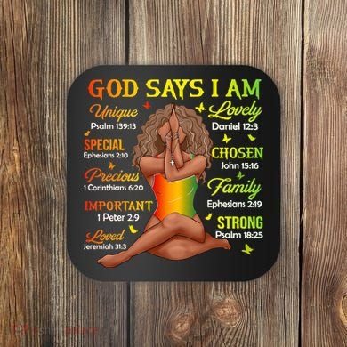 Black Juneteenth God Says I Am African History Coaster