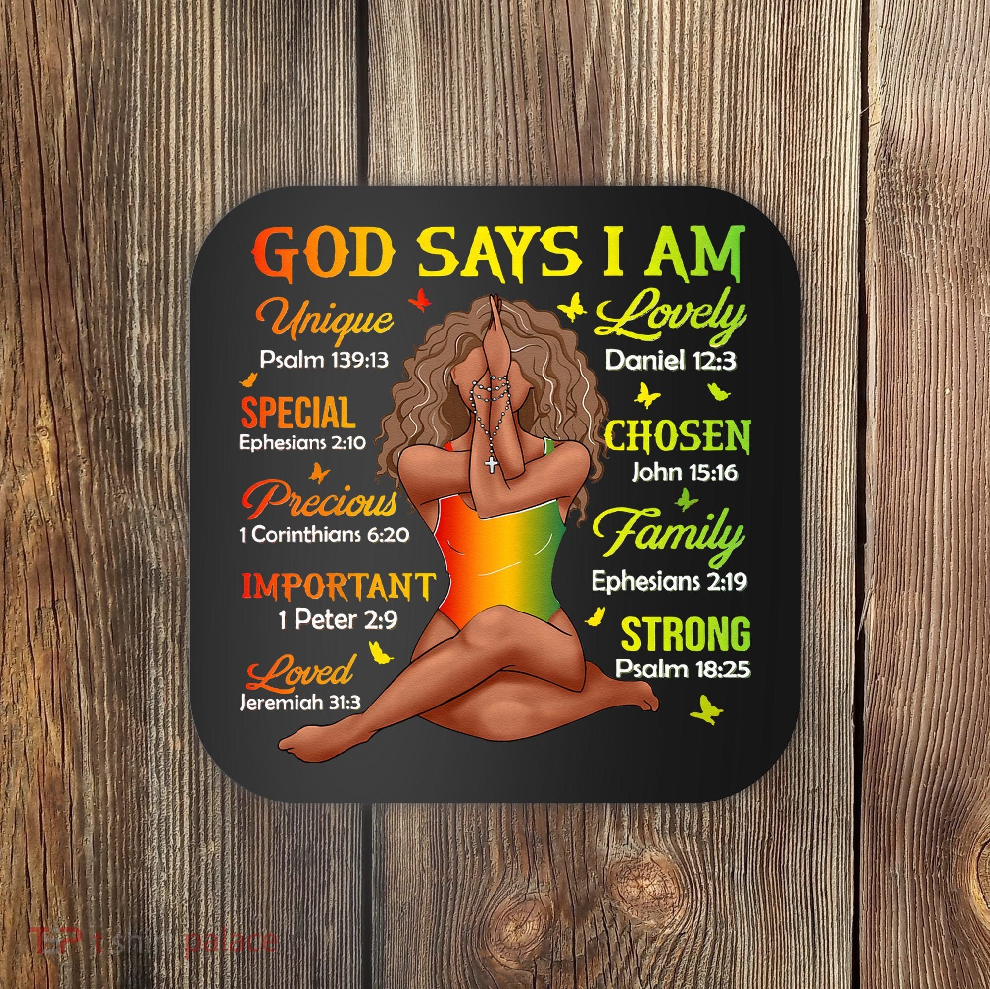 Black Juneteenth God Says I Am African History Coaster