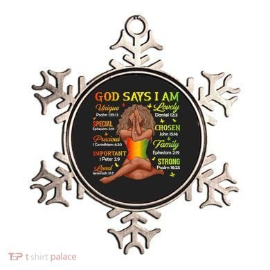 Black Juneteenth God Says I Am African History Ornament