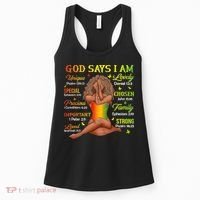 Black Juneteenth God Says I Am African History Women's Tank Top thumb 0