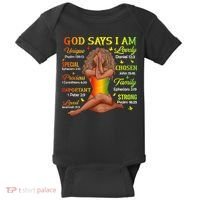 Black Juneteenth God Says I Am African History Baby Bodysuit thumb 0