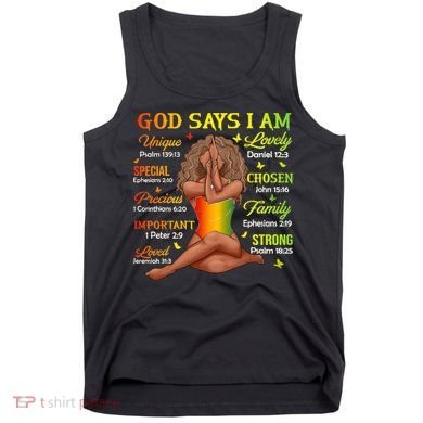 Black Juneteenth God Says I Am African History Tank Top