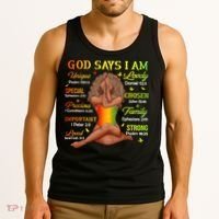 Black Juneteenth God Says I Am African History Tank Top thumb 3