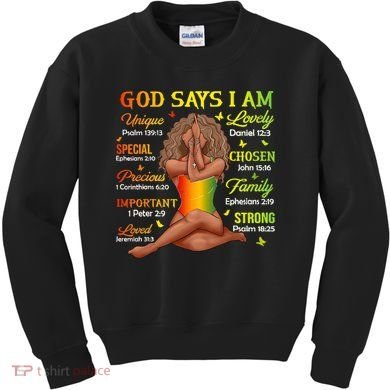 Black Juneteenth God Says I Am African History Kids Sweatshirt