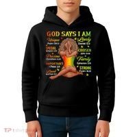Black Juneteenth God Says I Am African History Kids Hoodie thumb 4