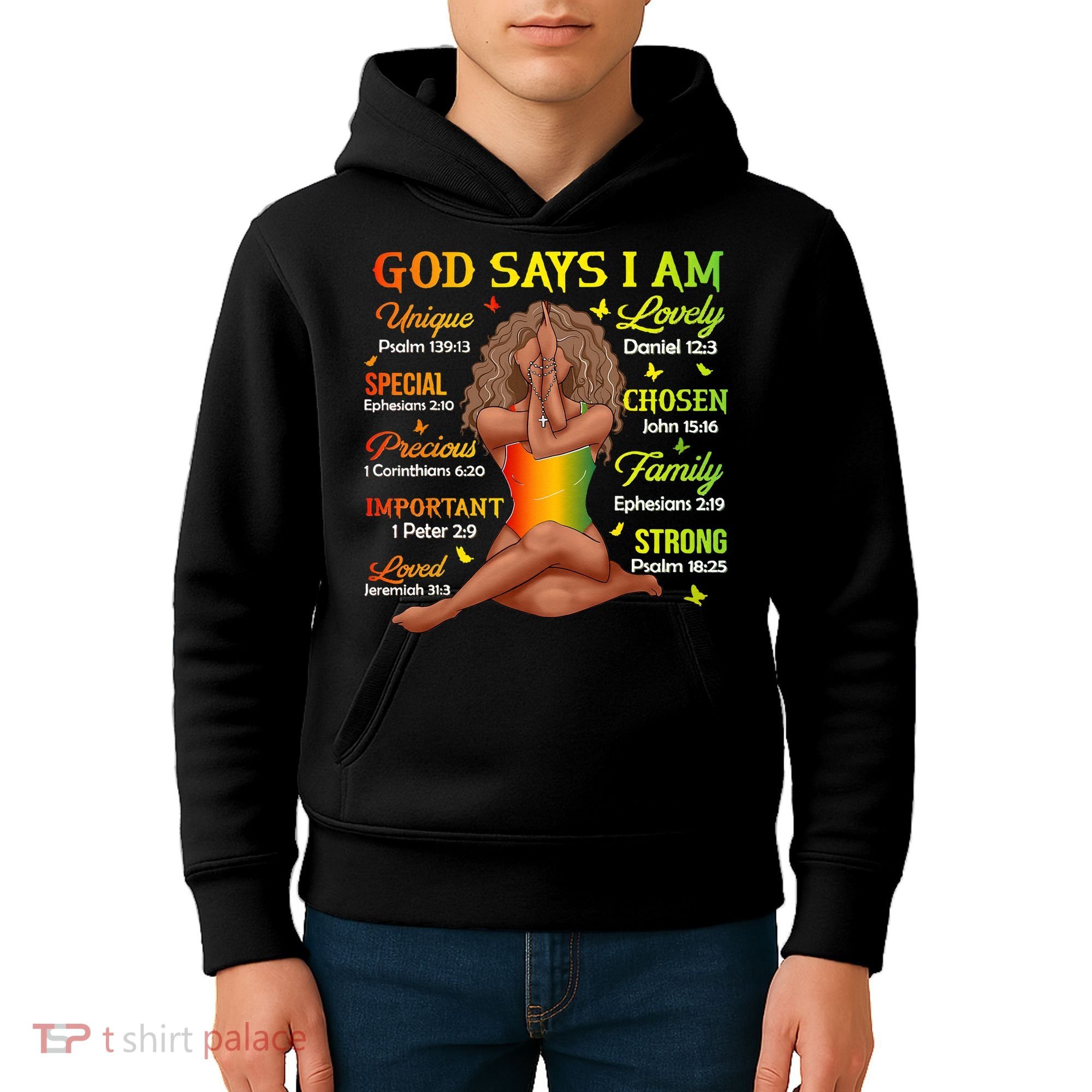 Black Juneteenth God Says I Am African History Kids Hoodie
