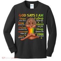 Black Juneteenth God Says I Am African History Kids Long Sleeve Shirt thumb 0