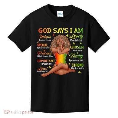 Black Juneteenth God Says I Am African History Kids T-Shirt