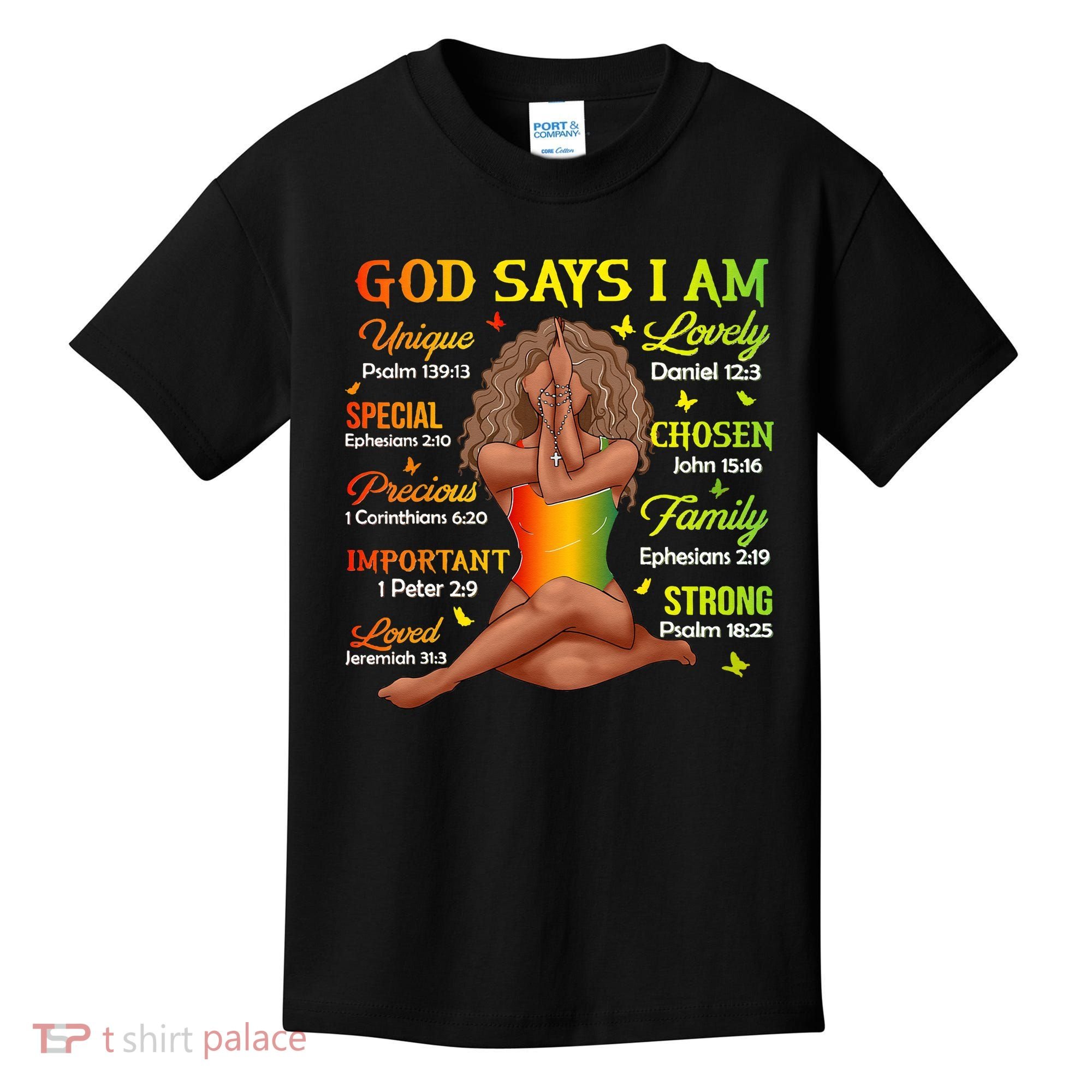 Black Juneteenth God Says I Am African History Kids T-Shirt