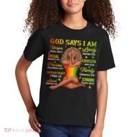 Black Juneteenth God Says I Am African History Kids T-Shirt thumb 2