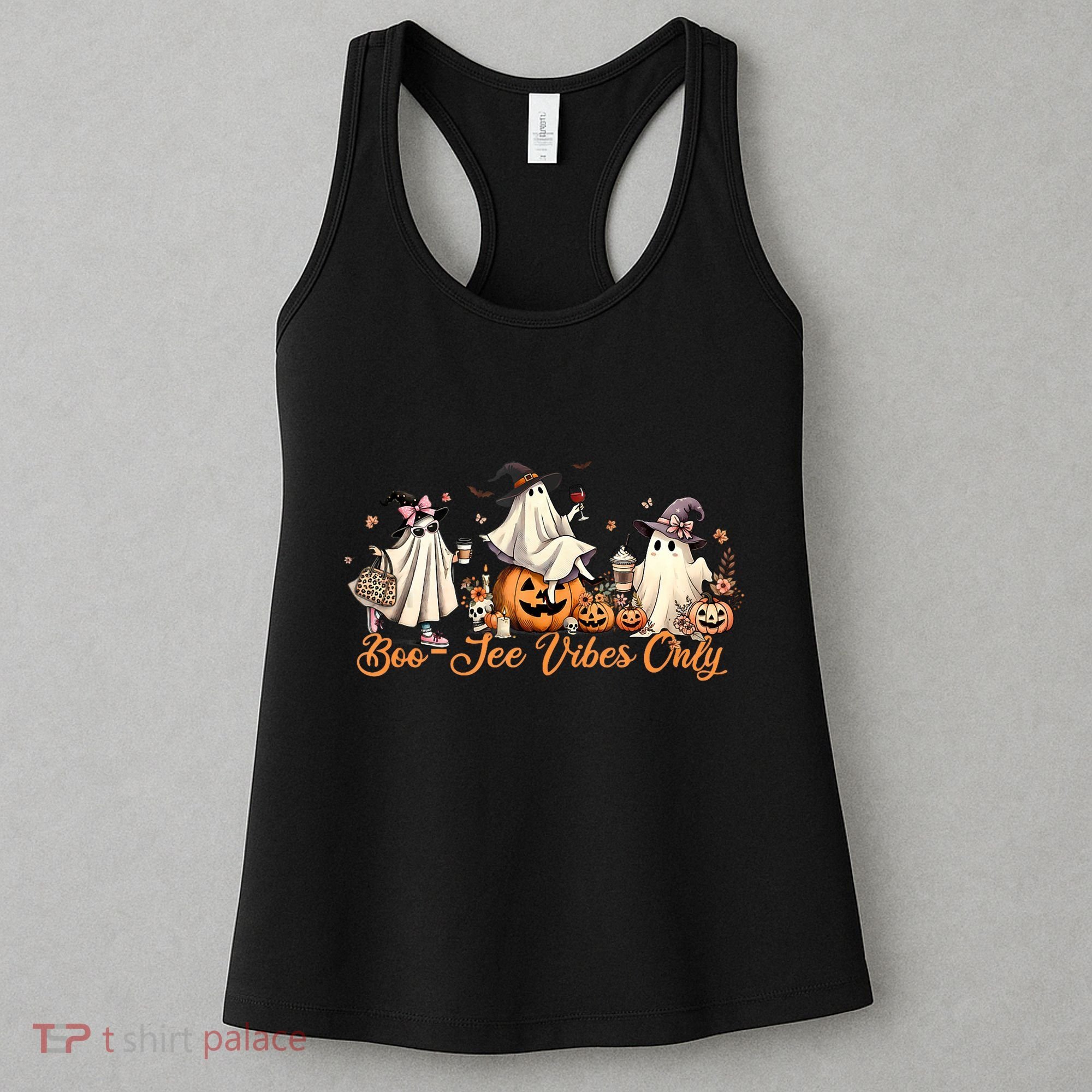 Boo Jee Ghost Ice Coffee Coquette Bow Halloween Women Girl Women's Tank Top