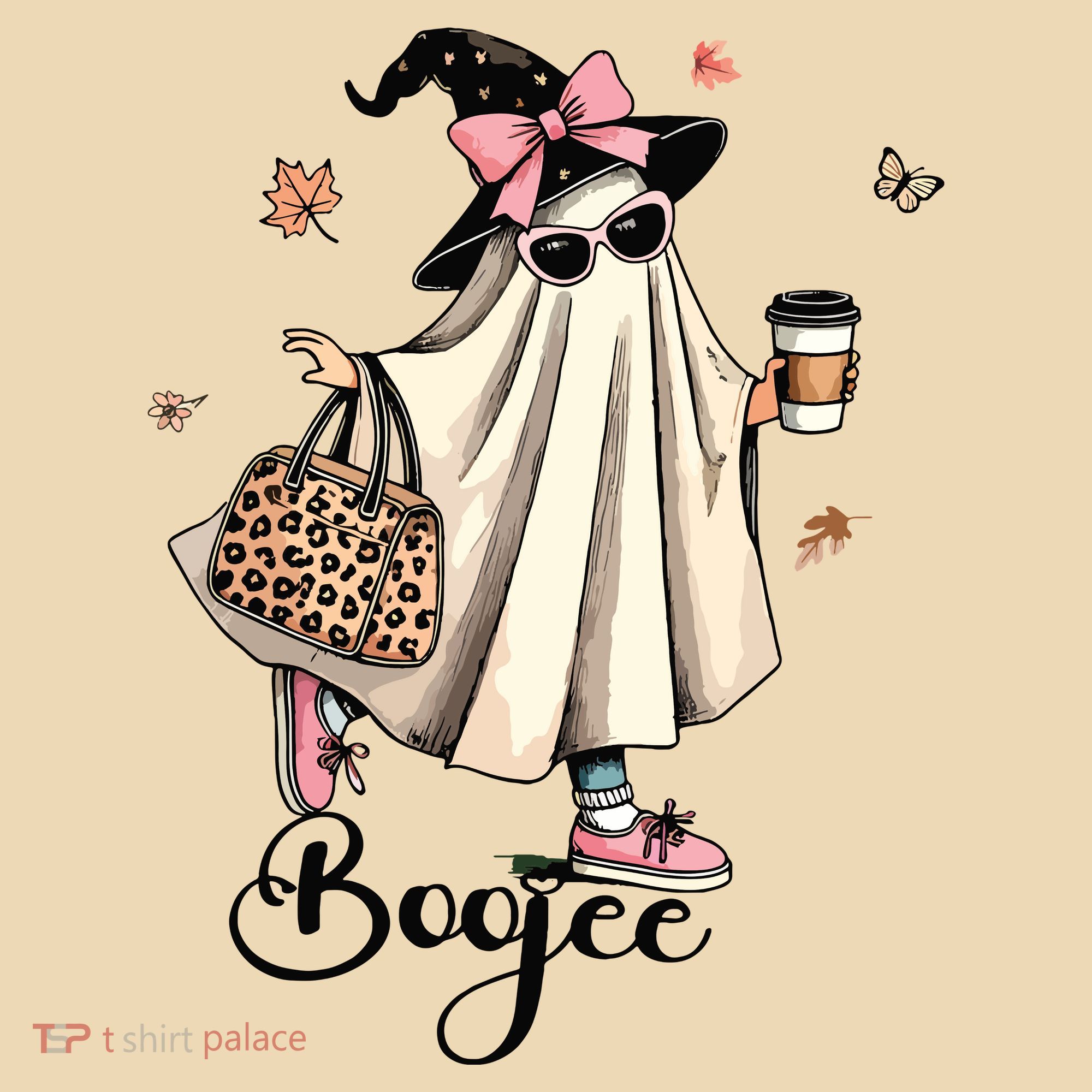 Boo Jee Ghost Ice Coffee Coquette Bow Halloween Women Girl Tote Bag