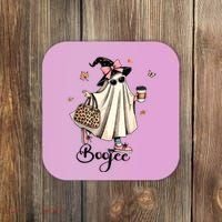 Boo Jee Ghost Ice Coffee Coquette Bow Halloween Women Girl Coaster thumb 0