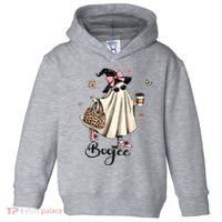 Boo Jee Ghost Ice Coffee Coquette Bow Halloween Women Girl Toddler Hoodie thumb 0