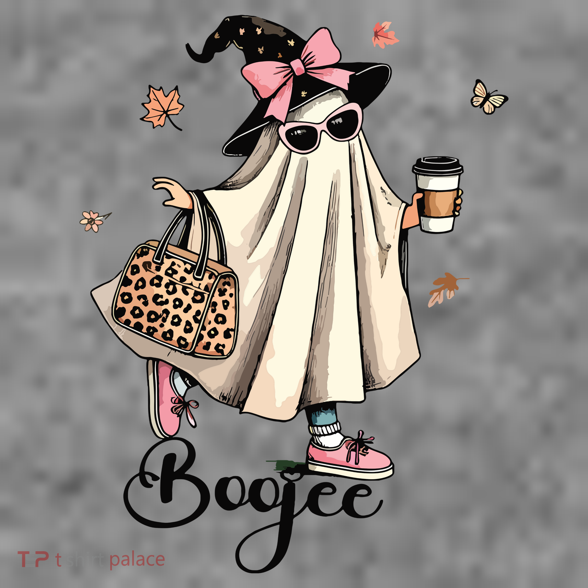 Boo Jee Ghost Ice Coffee Coquette Bow Halloween Women Girl Toddler Hoodie