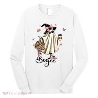 Boo Jee Ghost Ice Coffee Coquette Bow Halloween Women Girl Long Sleeve Shirt thumb 0