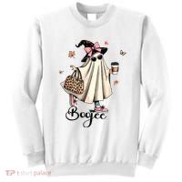 Boo Jee Ghost Ice Coffee Coquette Bow Halloween Women Girl Sweatshirt thumb 0