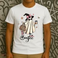 Boo Jee Ghost Ice Coffee Coquette Bow Halloween Women Girl T-Shirt thumb 3